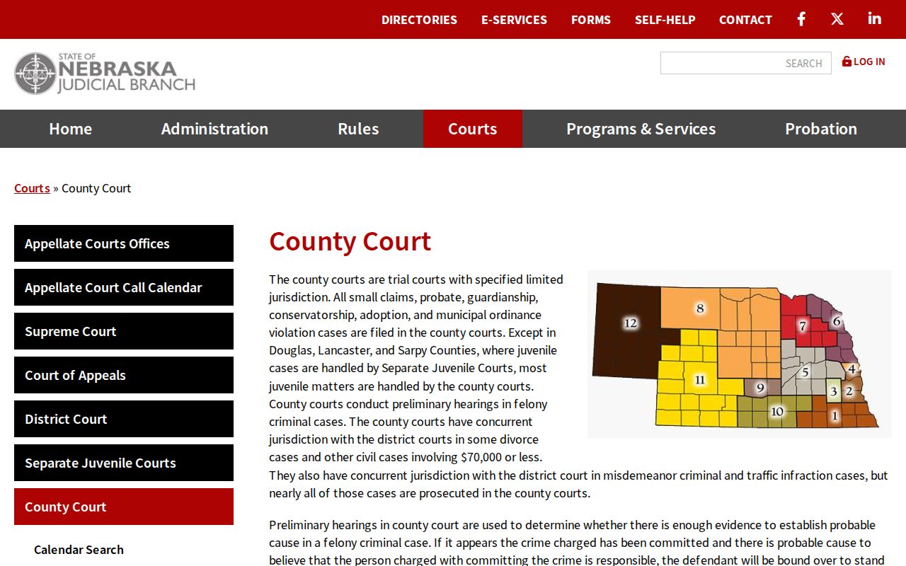 Brown County court docket County Court jurisdiction information