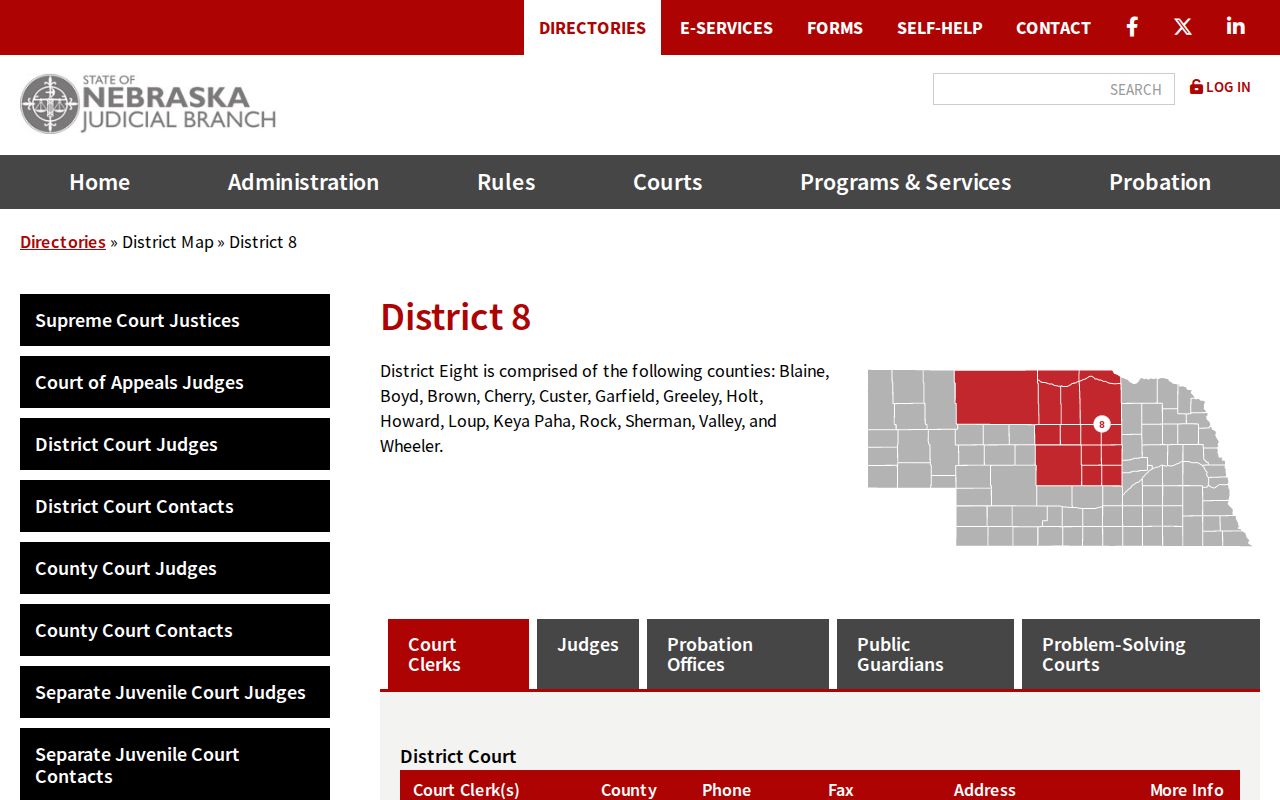 Brown County criminal court docket District 8 map