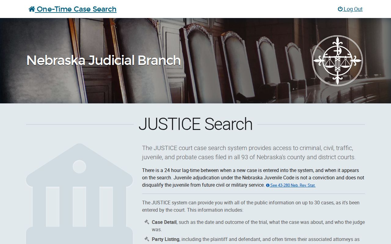 Brown County court docket JUSTICE search terms and record limits