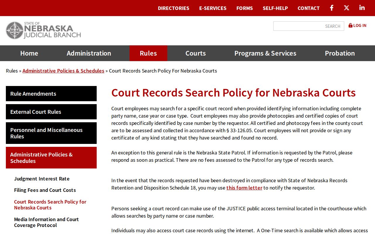 Brown County court docket public record search policy